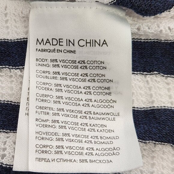 Club Monaco Knit Midi Striped Pattern Skirt Size M Navy/White - Picture 5 of 5